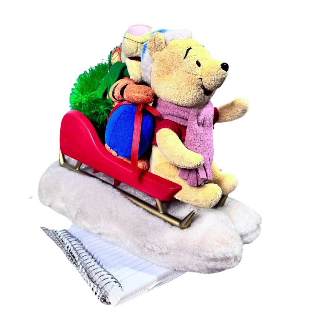 Disney Winnie‎ the Pooh Tigger Sleigh Christmas Plush Toy Set singing
